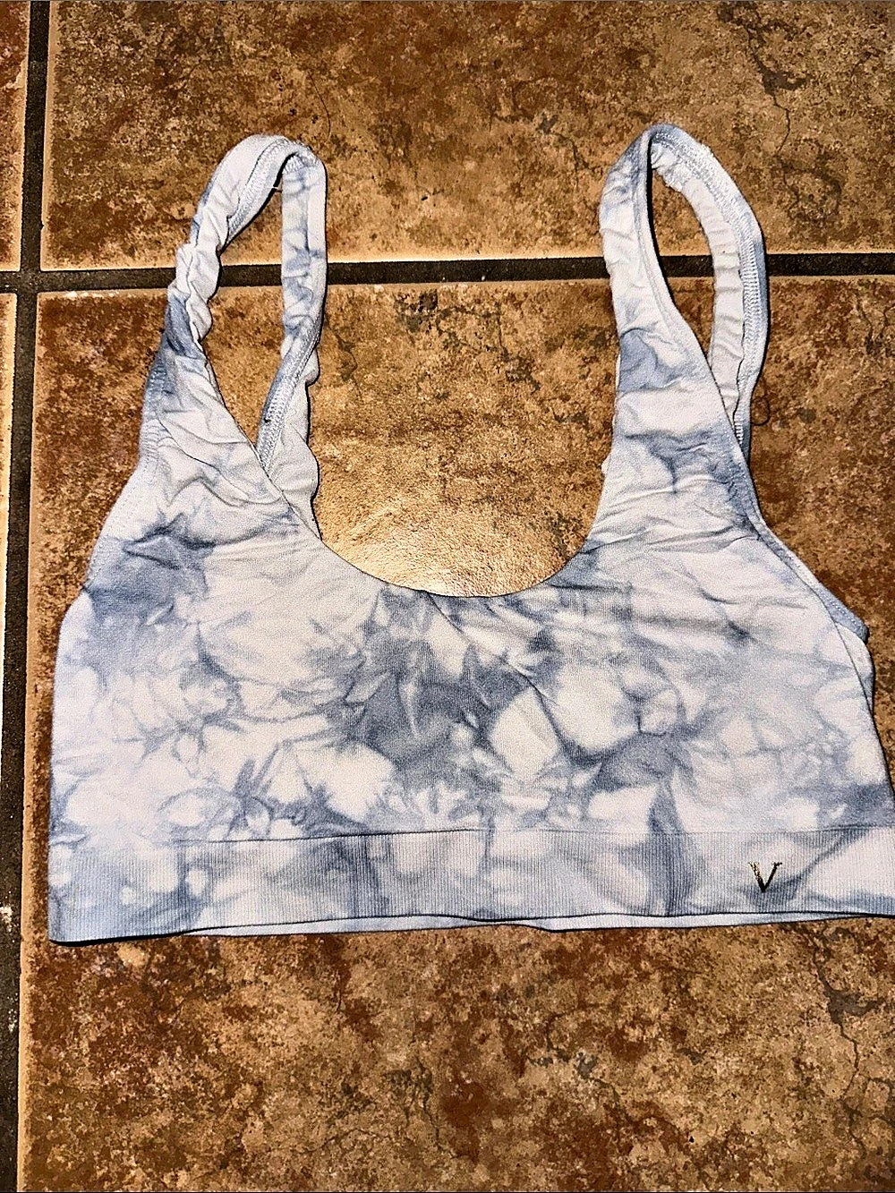 Victoria's Secret Tie-Dye Sports Bra in Blue & White Size S
